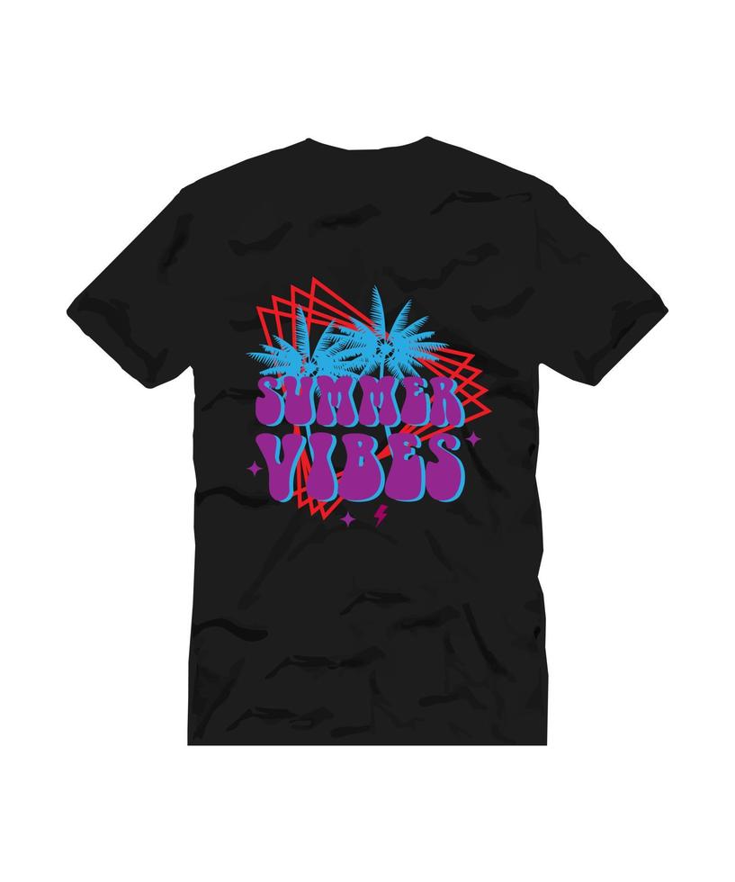 SUMMER VIBES LETTERING QUOTE FOR T SHIRT DESIGN vector