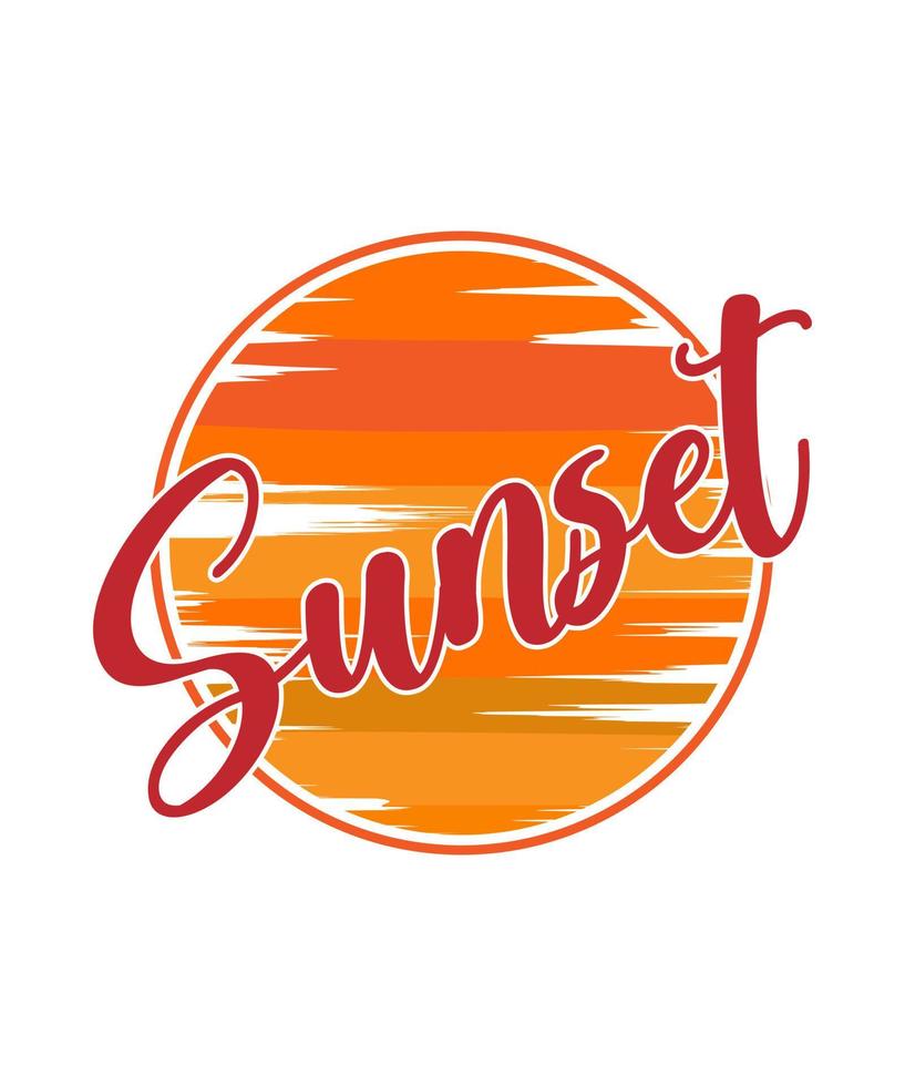 diseño de camiseta de vector de puesta de sol