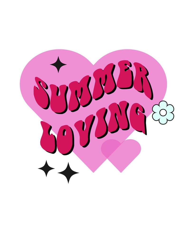 SUMMER LOVING WITH HEART vector