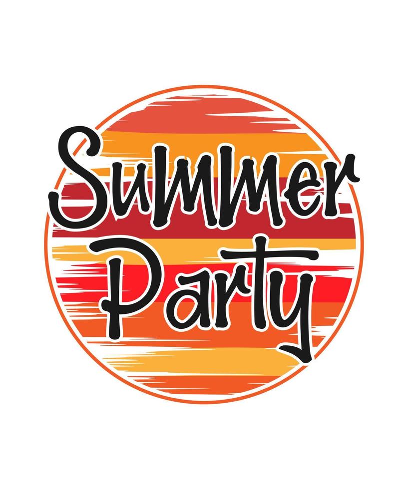 SUMMER PARTY LETTERING QUOTE FOR T SHIRT DESIGN vector