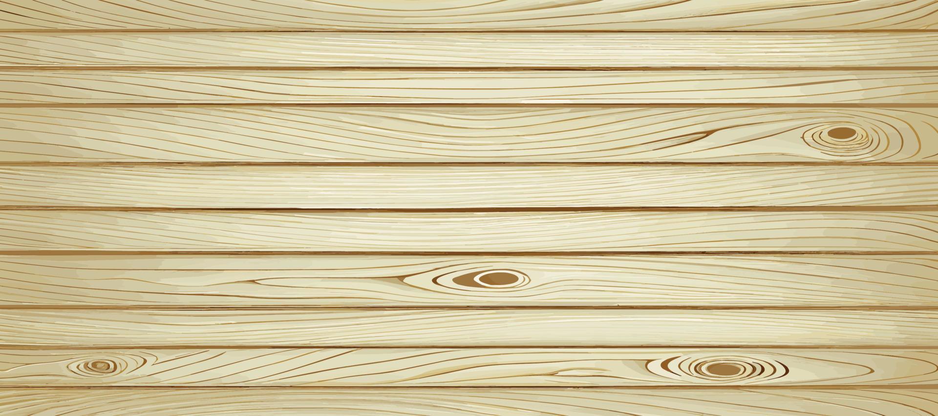 textura de madera clara panorámica con nudos, fondo de tablón - vector