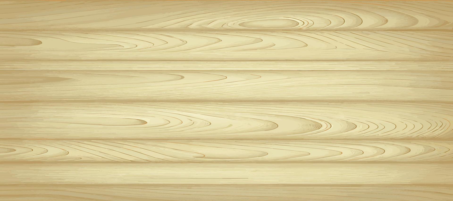 Panoramic light wood texture with knots, plank background - Vector