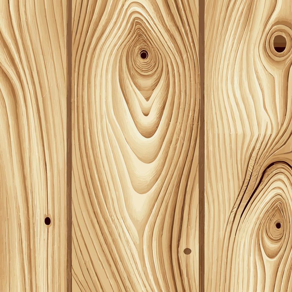 textura de madera clara con nudos, fondo de tablón - vector