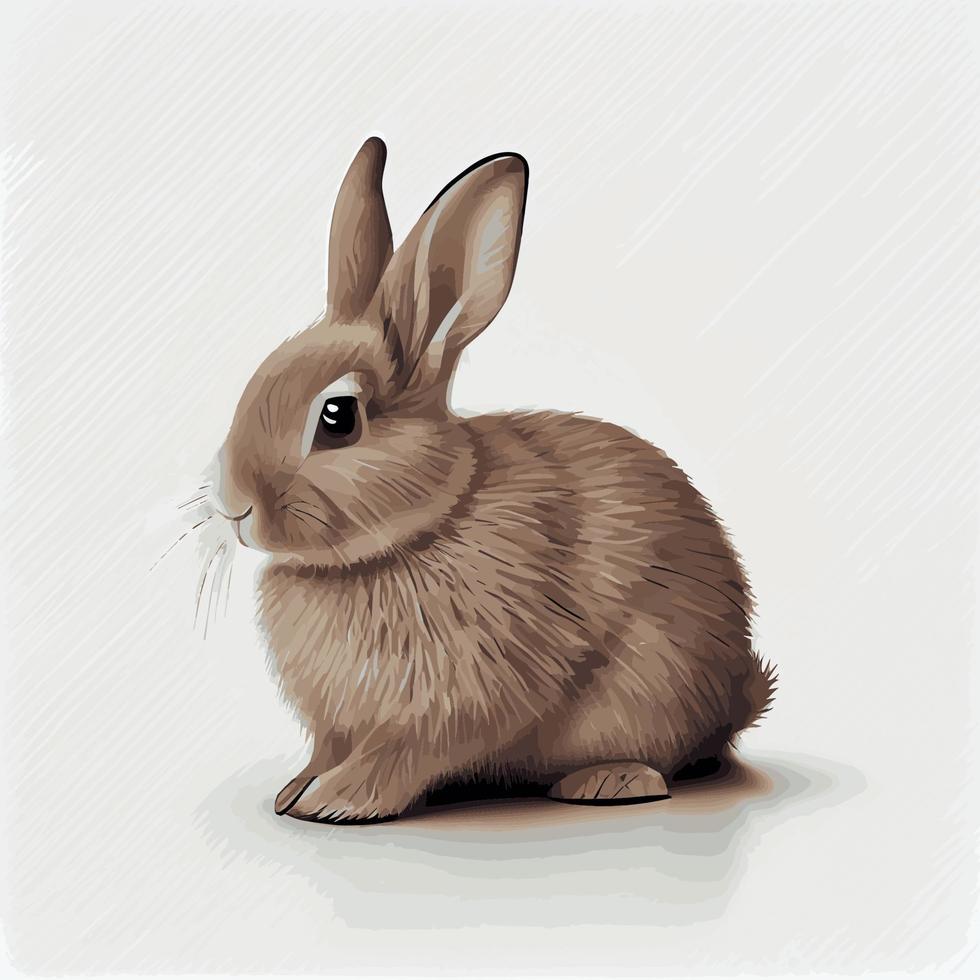 Festive Easter cute rabbit on a light background - Vector