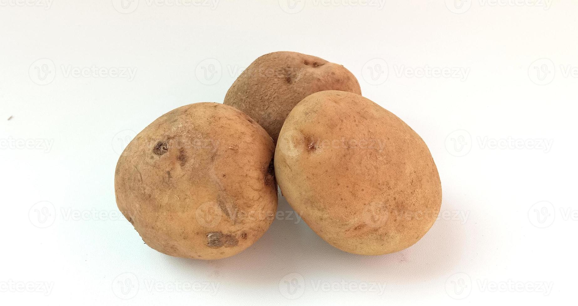 potato isolated on white background close up photo