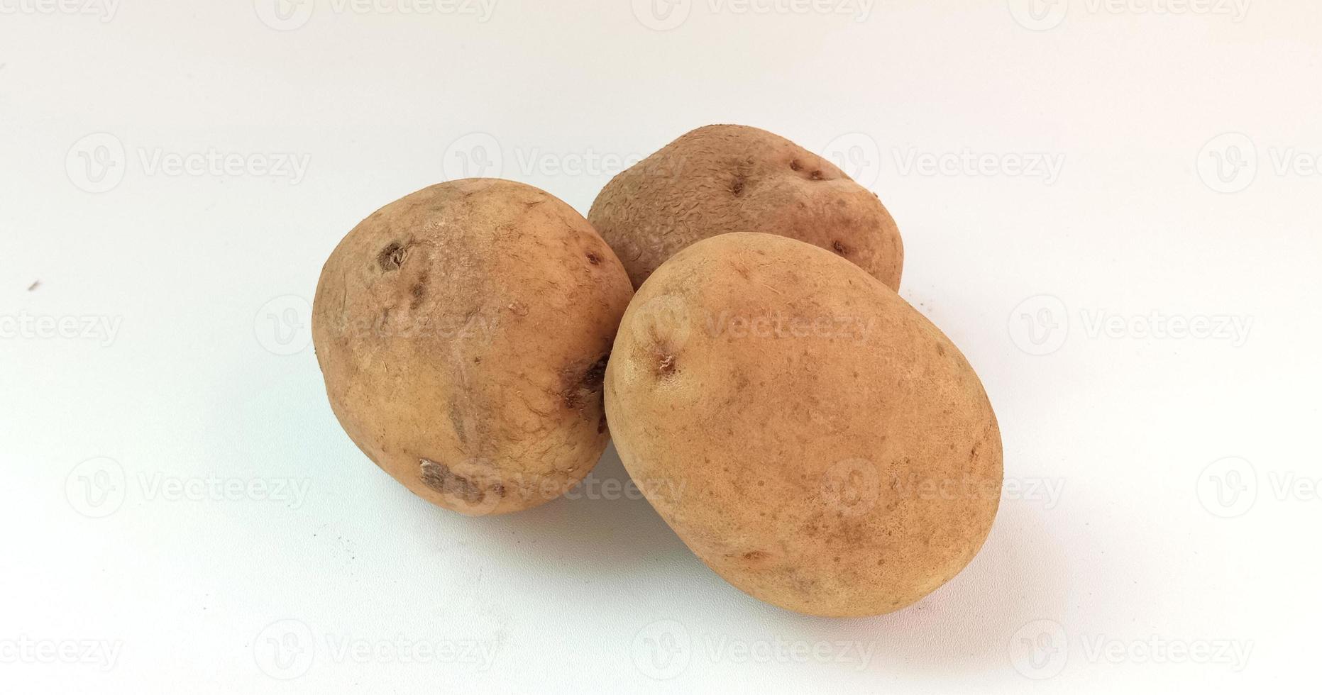 potato isolated on white background close up photo