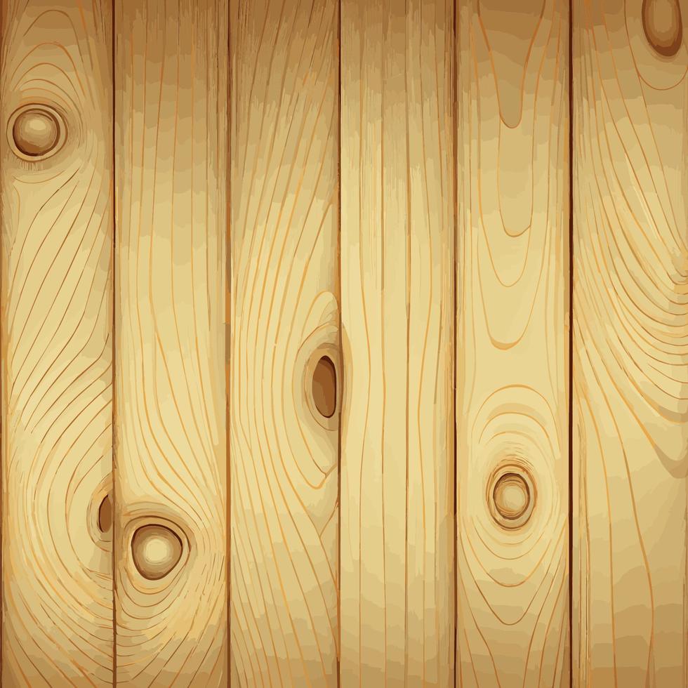 textura de madera clara con nudos, fondo de tablón - vector