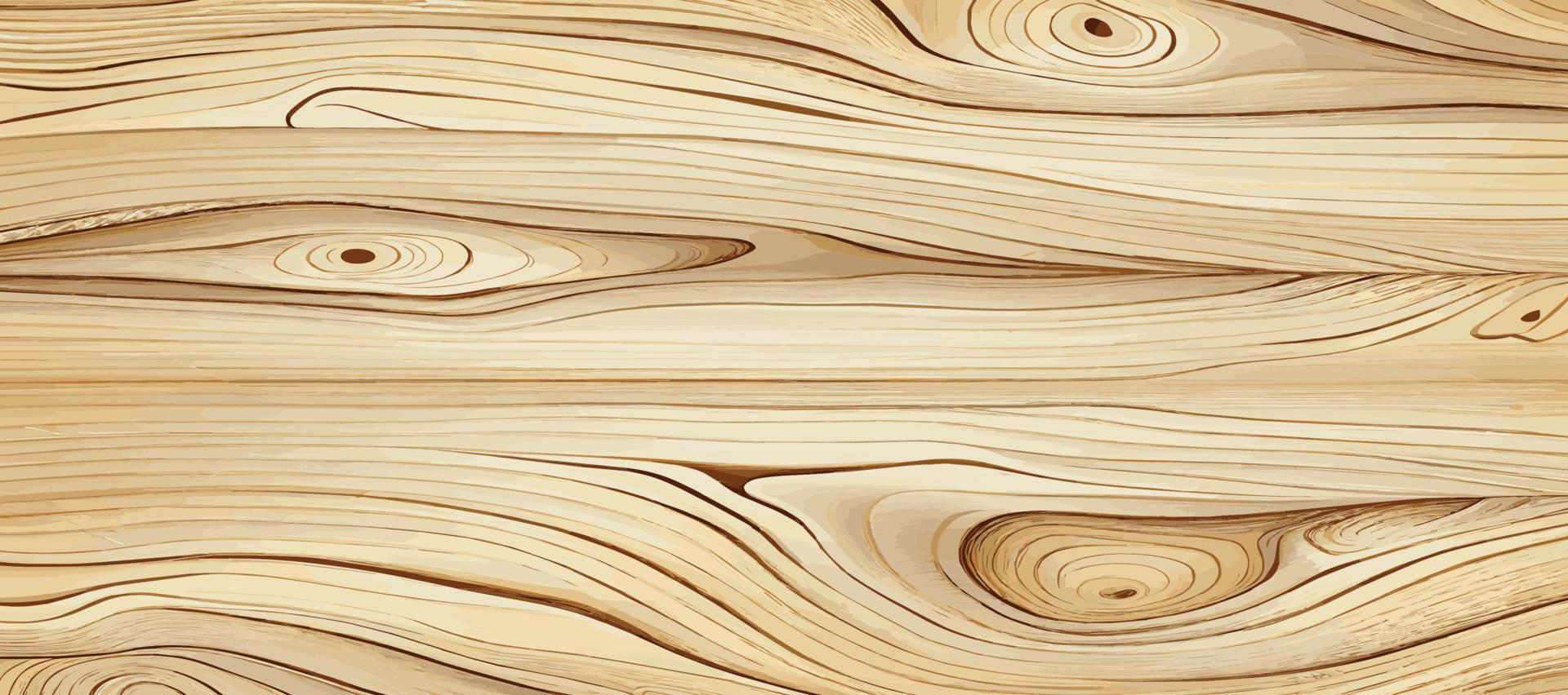 Panoramic texture of light wood with knots - Vector