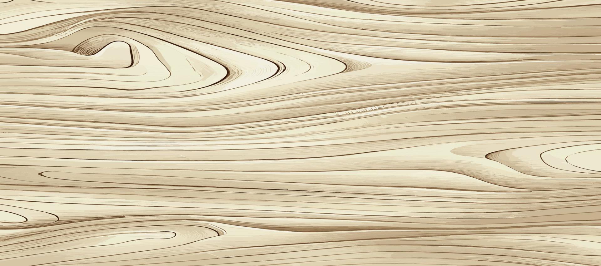 Panoramic texture of light wood with knots - Vector