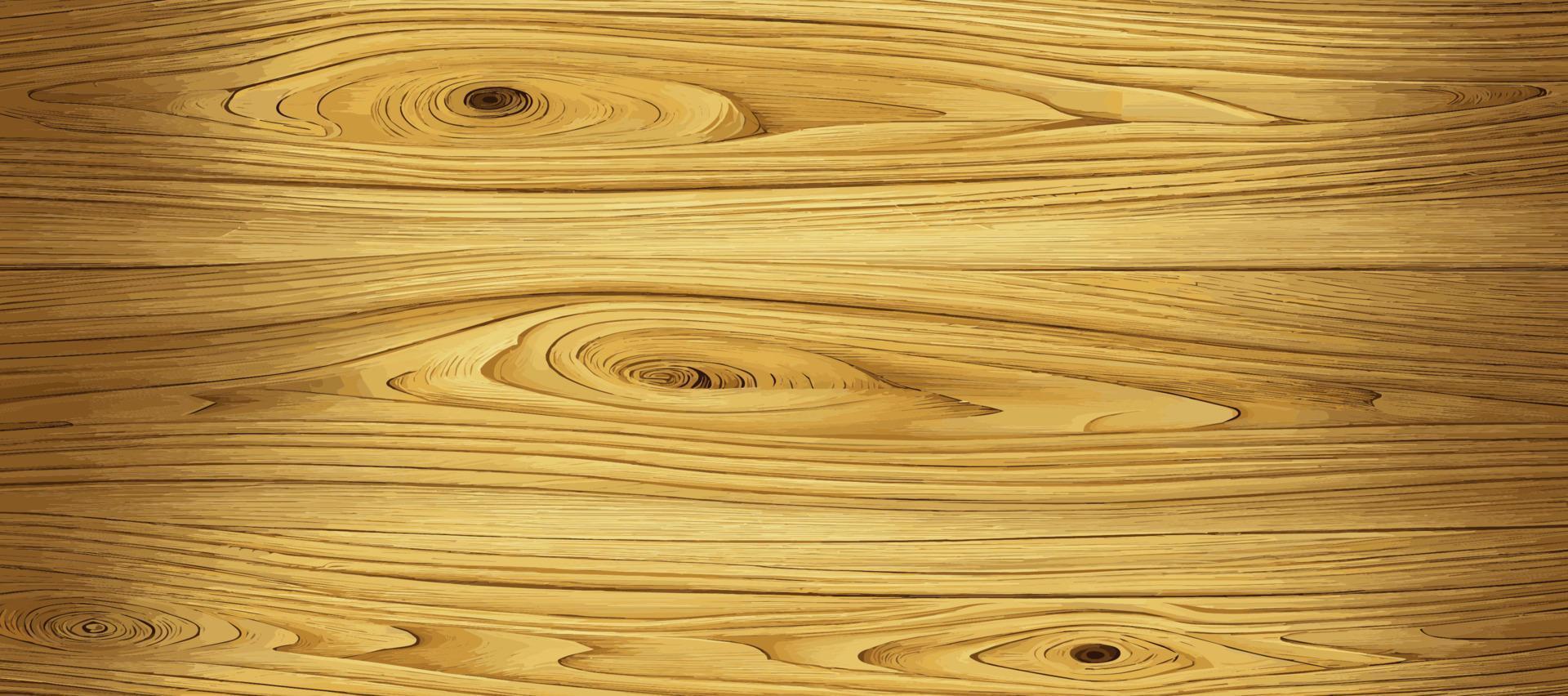 Panoramic light wood texture with knots, plank background - Vector