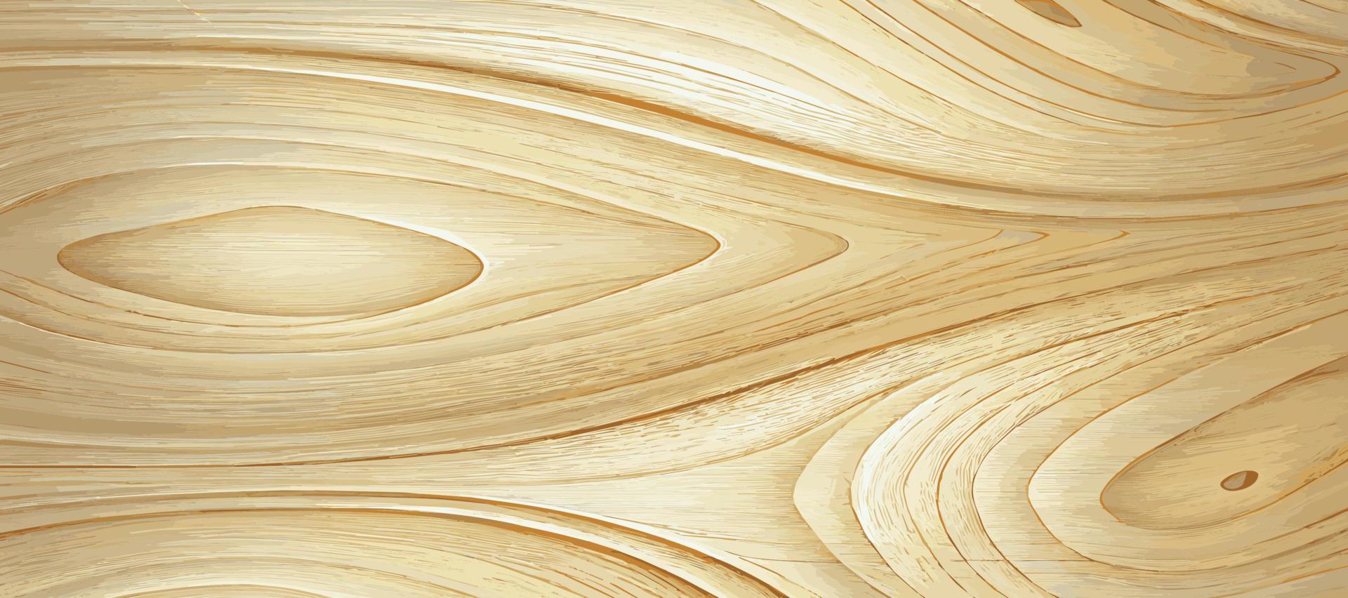 Panoramic texture of light wood with knots - Vector
