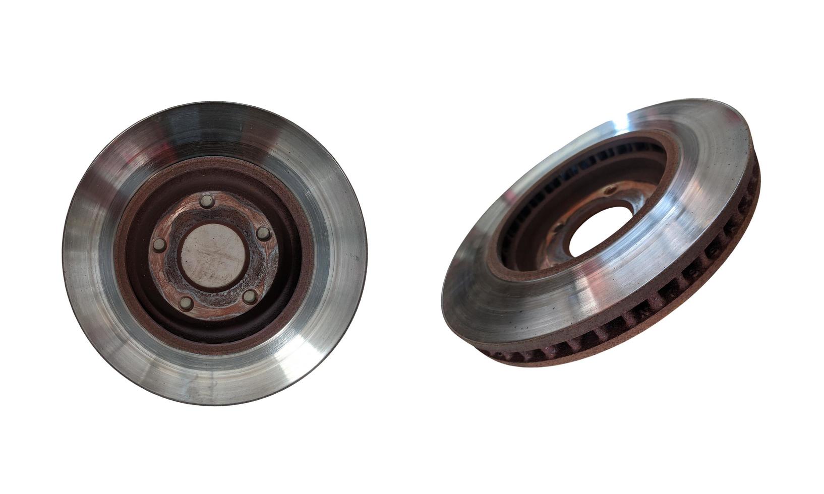 close up photo of car disc brake rotor, car front braking system isolated with white background