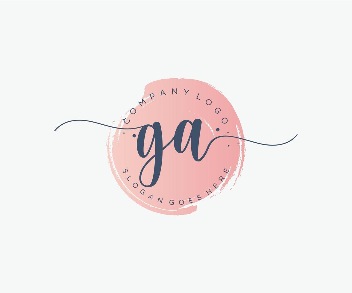 Initial GA feminine logo. Usable for Nature, Salon, Spa, Cosmetic and Beauty Logos. Flat Vector Logo Design Template Element.