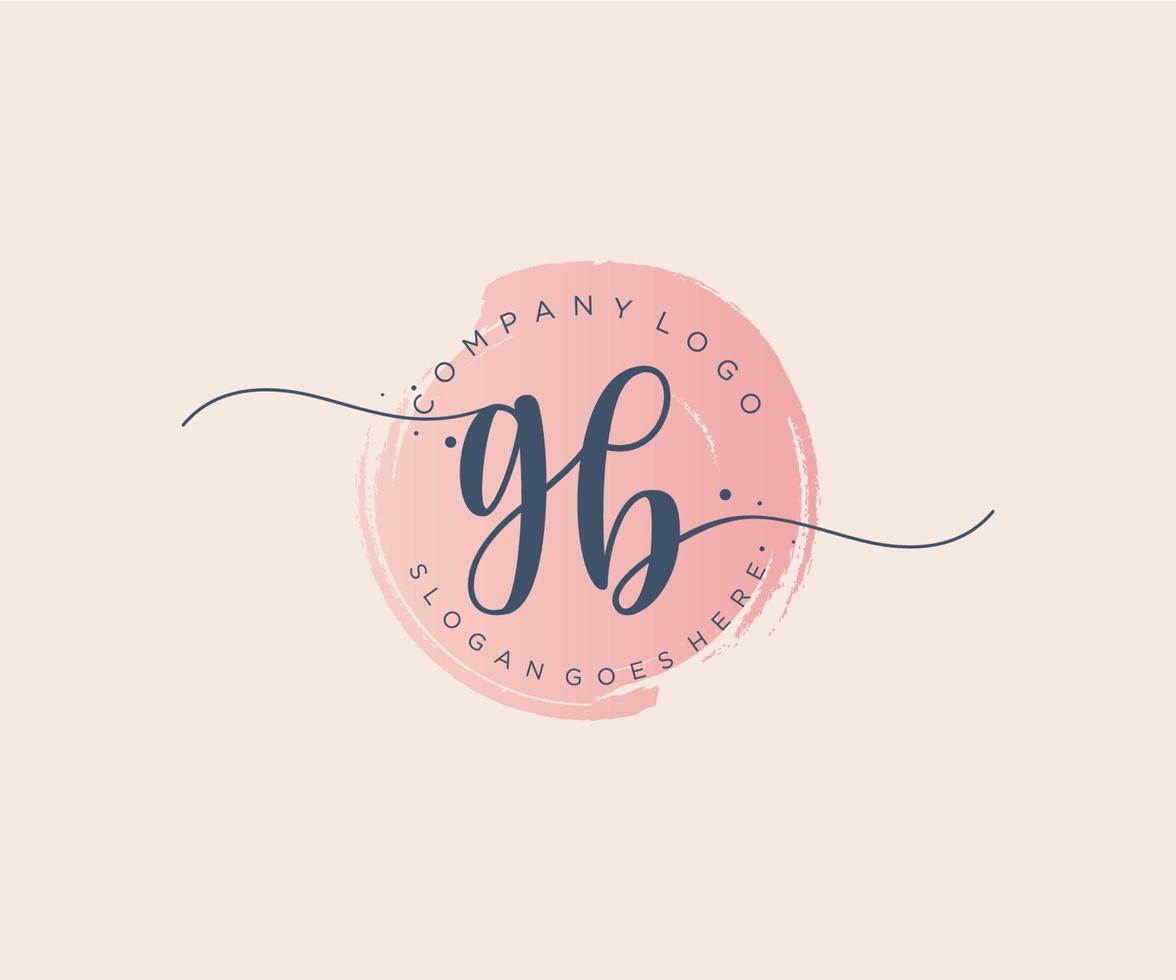 Initial GB feminine logo. Usable for Nature, Salon, Spa, Cosmetic and Beauty Logos. Flat Vector Logo Design Template Element.