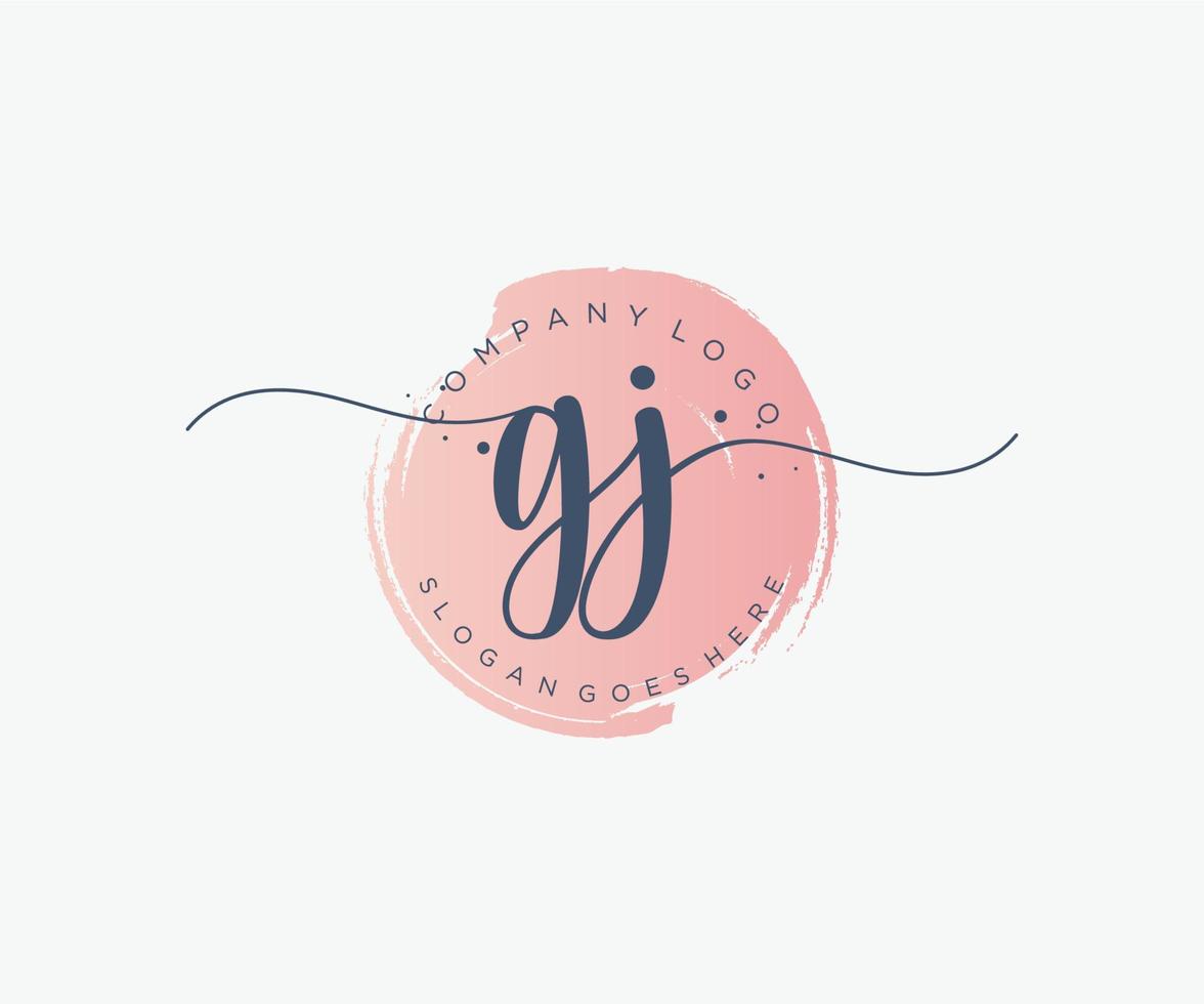 Initial GJ feminine logo. Usable for Nature, Salon, Spa, Cosmetic and Beauty Logos. Flat Vector Logo Design Template Element.