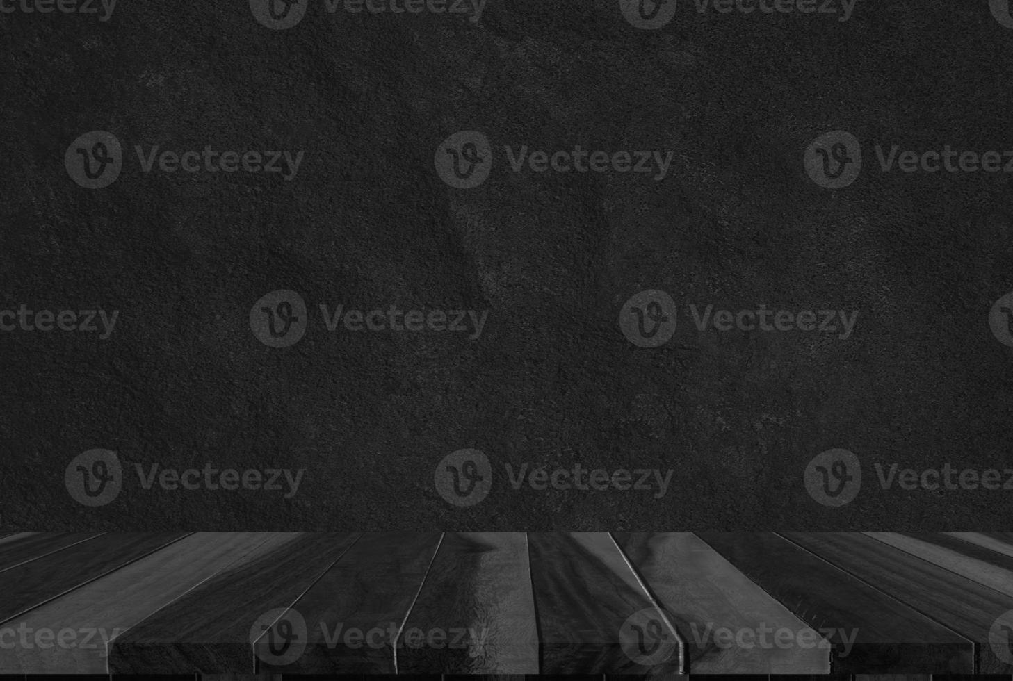 wood black background texture, dark wooden bar table top view blank for design photo