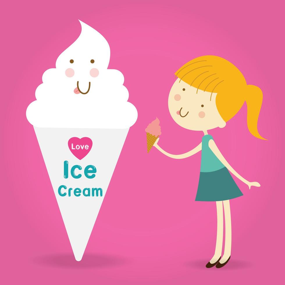 Illustration of Happy and Excited Kids Carrying Cones Filled with Ice Cream vector