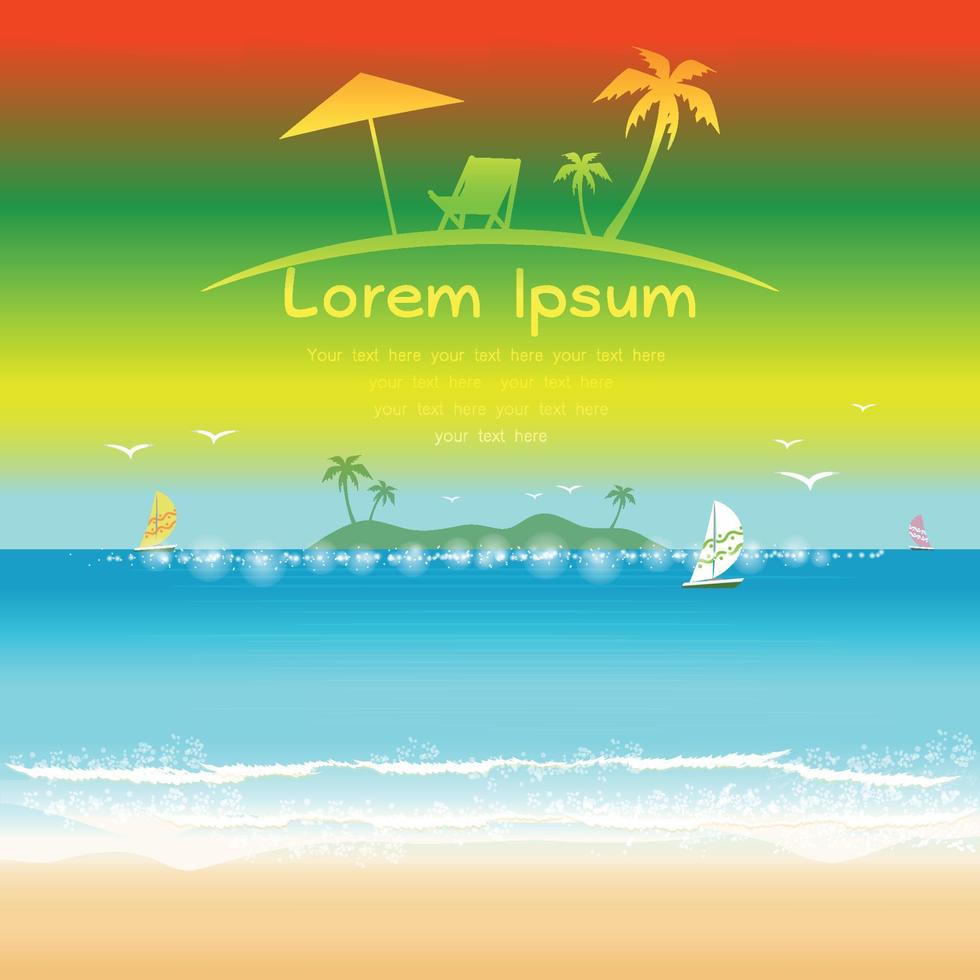 Beautiful beach Summer offers Vector illustration