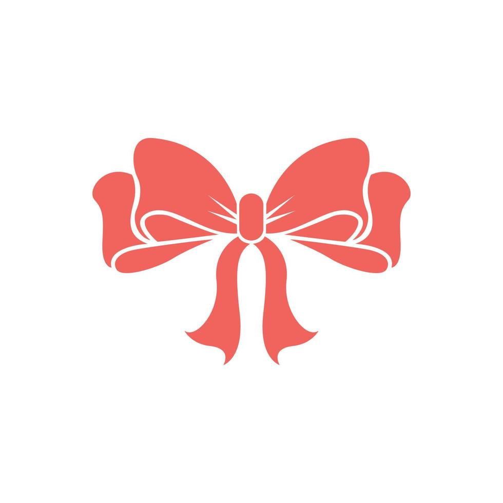 Red bow ribbons silhouettes icon isolated vector