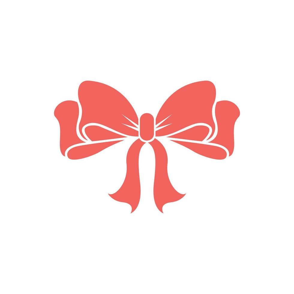 Red bow ribbons silhouettes icon isolated vector