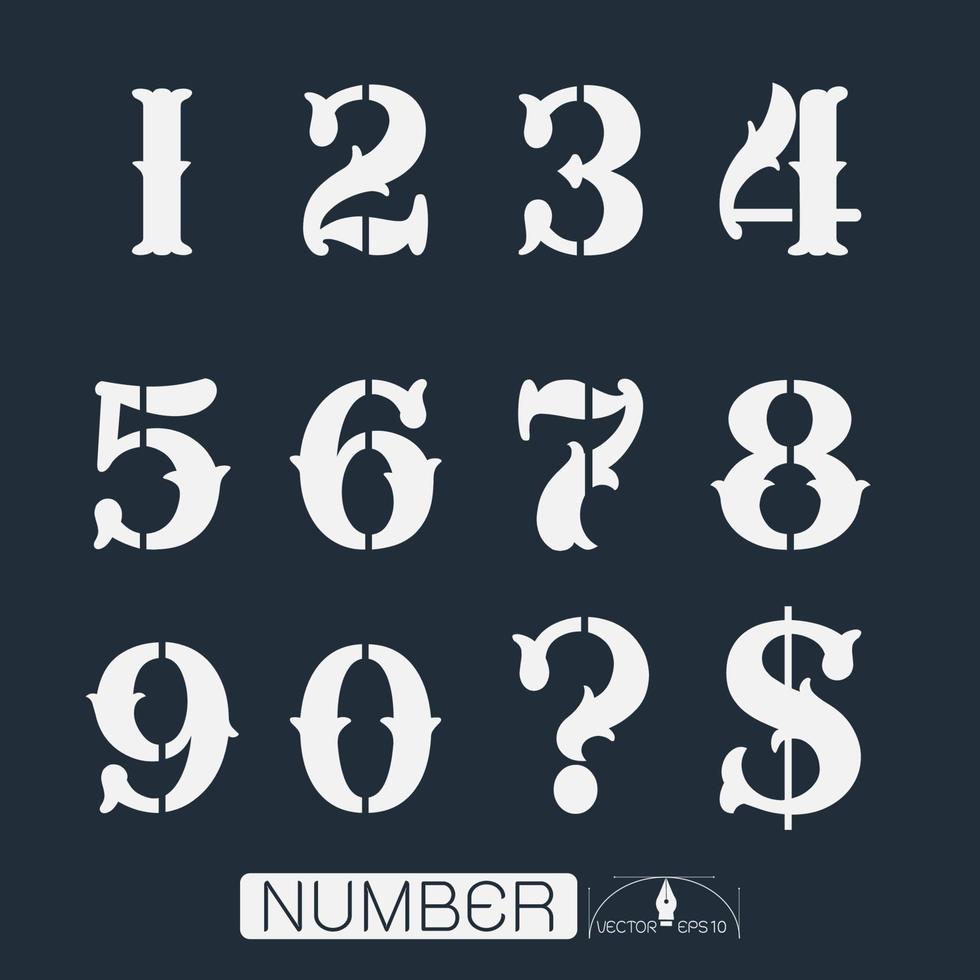 Numbers set Vector