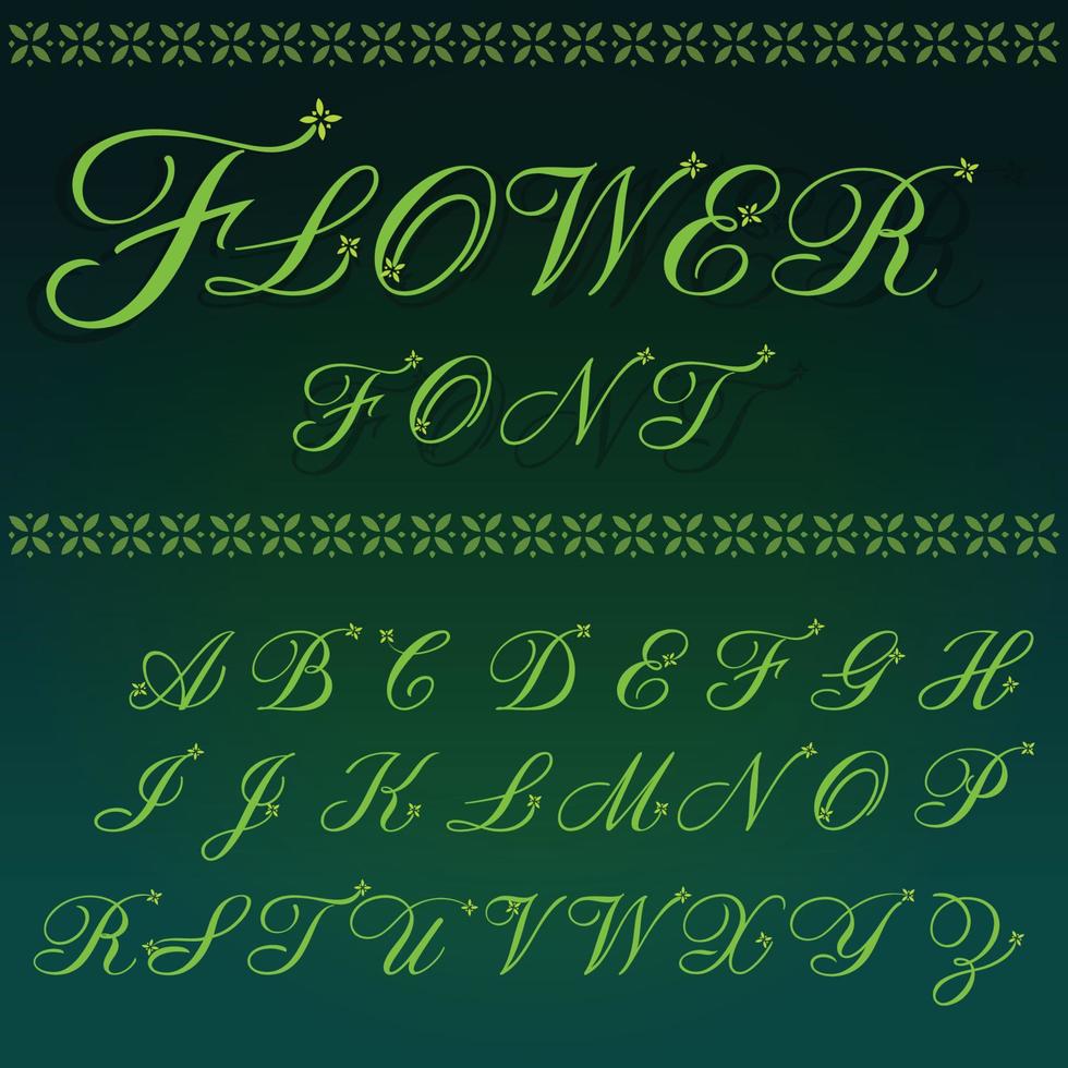 font flower and luxury vector