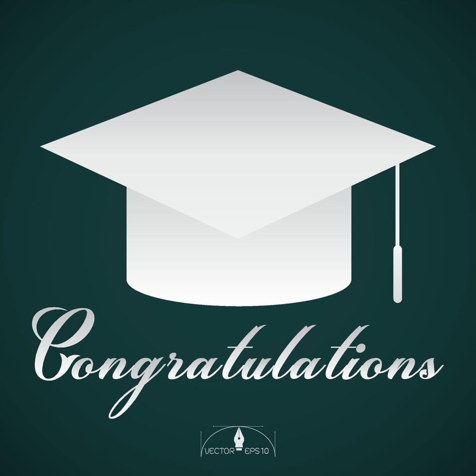 Congratulations graduation cap vector