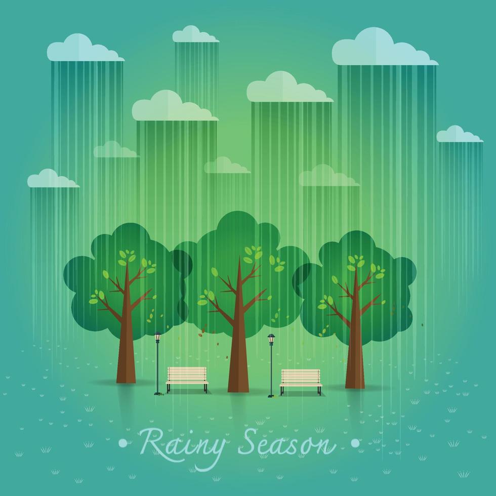 Public Park in The City vector