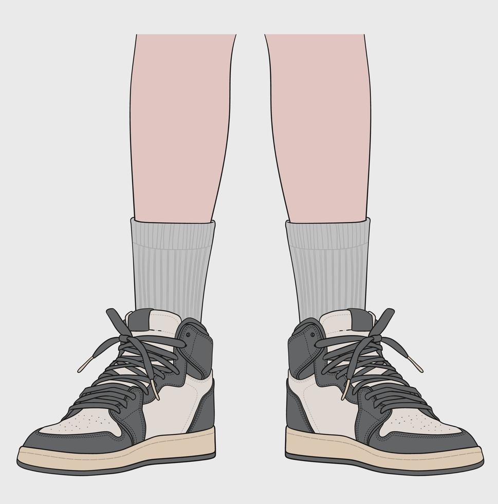 Standing Using the Most Famous Basketball Shoes vector