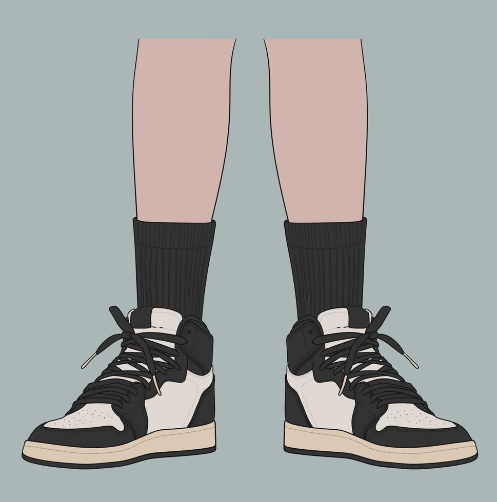 Standing Using the Most Famous Basketball Shoes vector