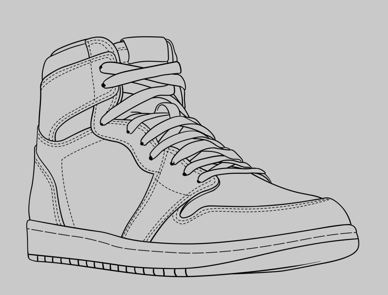 The Most Famous Basketball Shoes Line Art vector