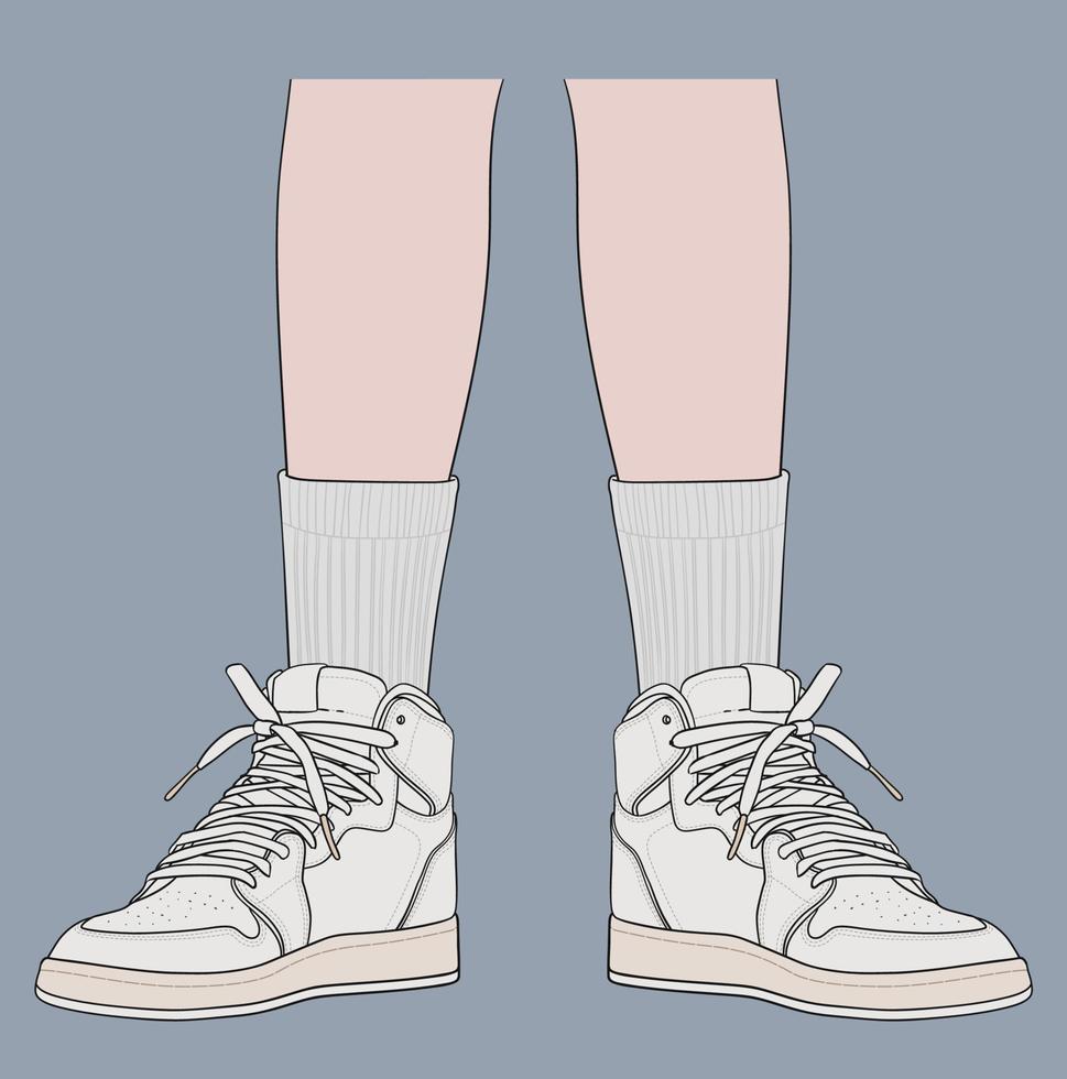 Standing Using the Most Famous Basketball Shoes vector