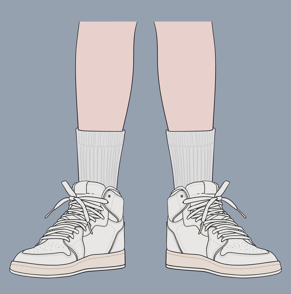 Standing Using the Most Famous Basketball Shoes vector