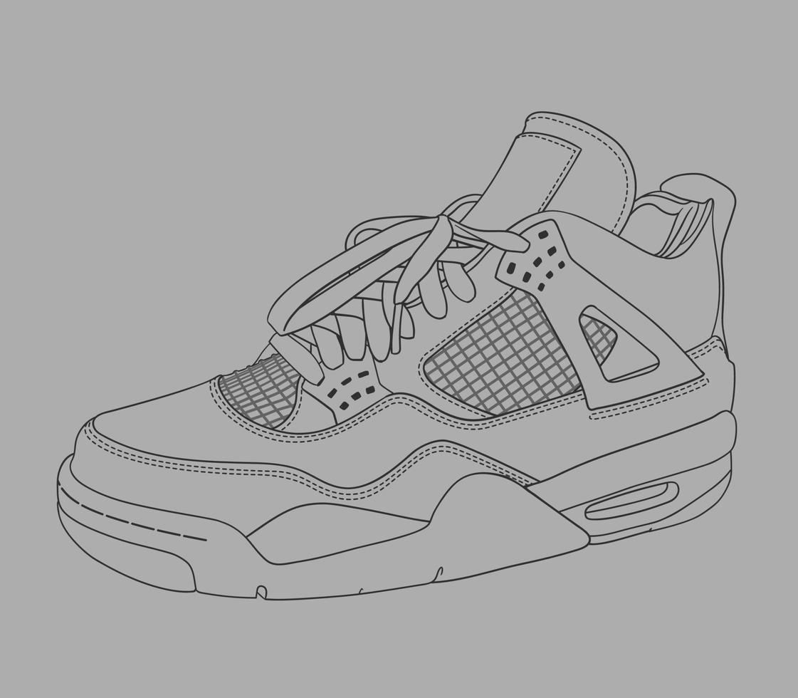 The Most Famous Basketball Shoes Line Art vector