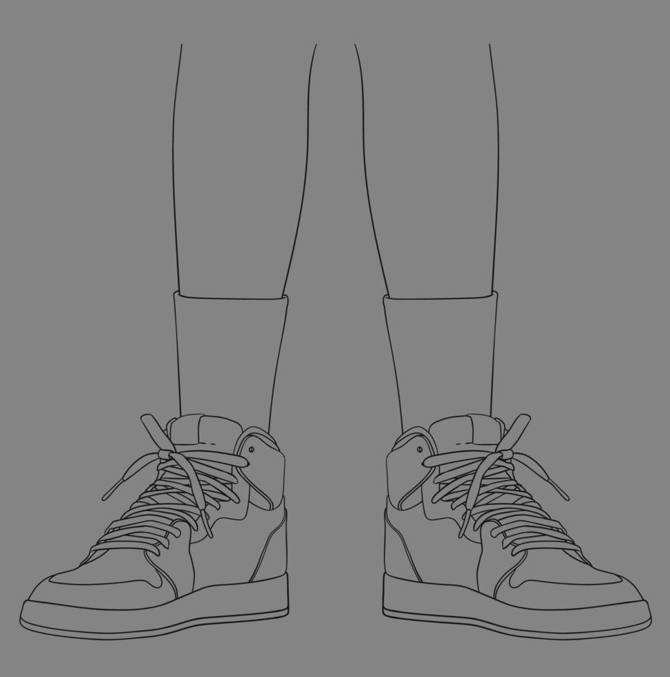 The Most Famous Basketball Shoes Line Art vector