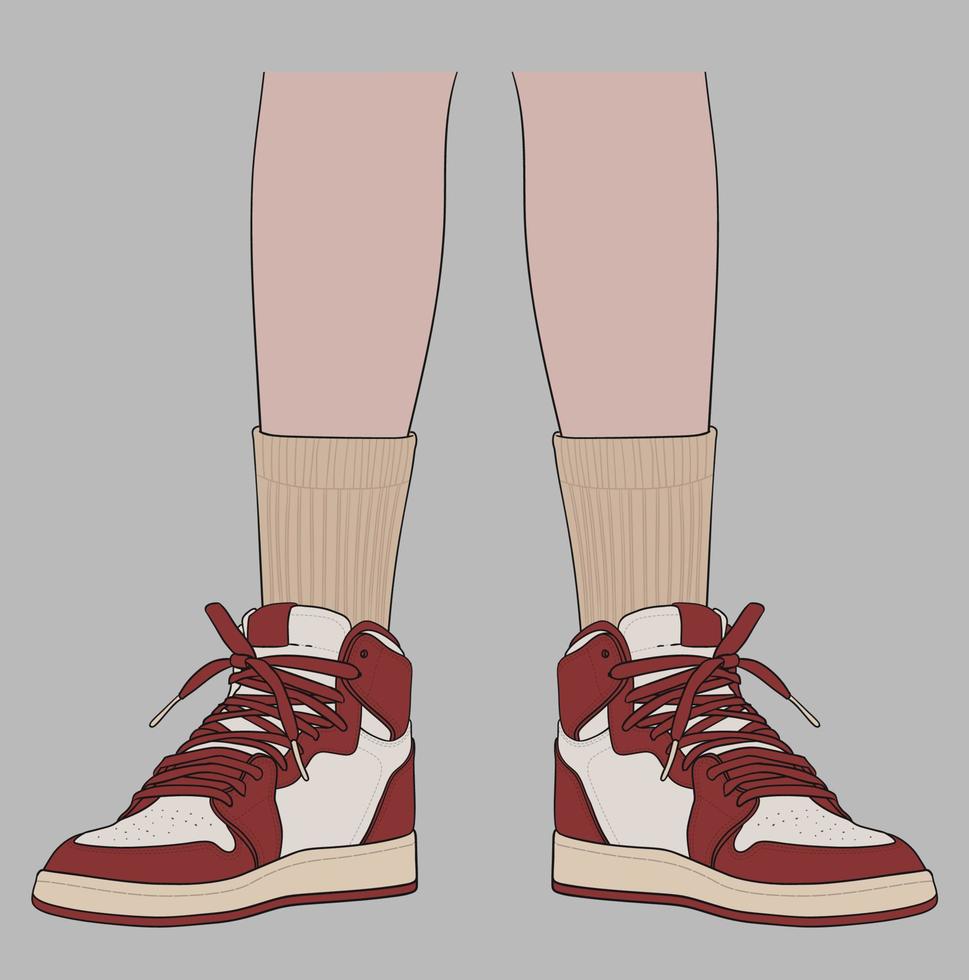 Standing Using the Most Famous Basketball Shoes vector