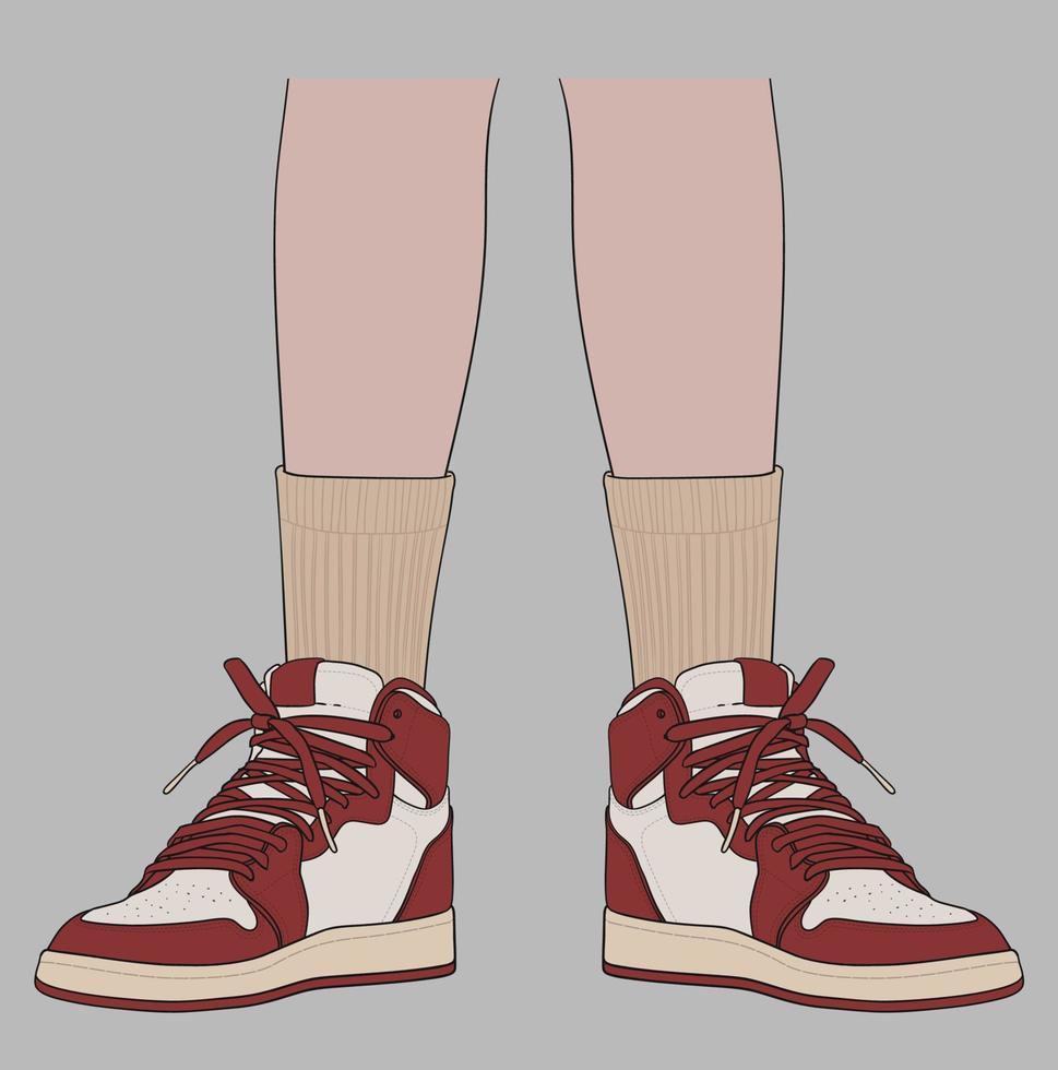 Standing Using the Most Famous Basketball Shoes vector