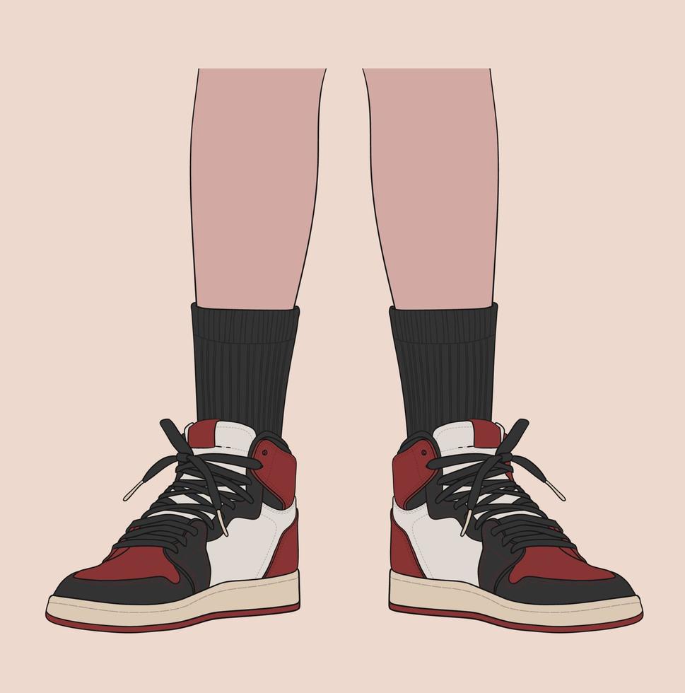 Standing Using the Most Famous Basketball Shoes vector