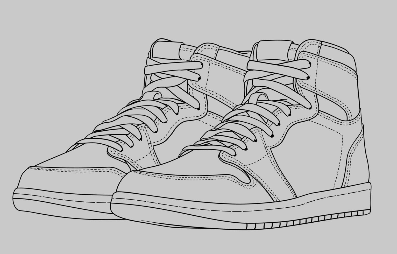 The Most Famous Basketball Shoes Line Art vector