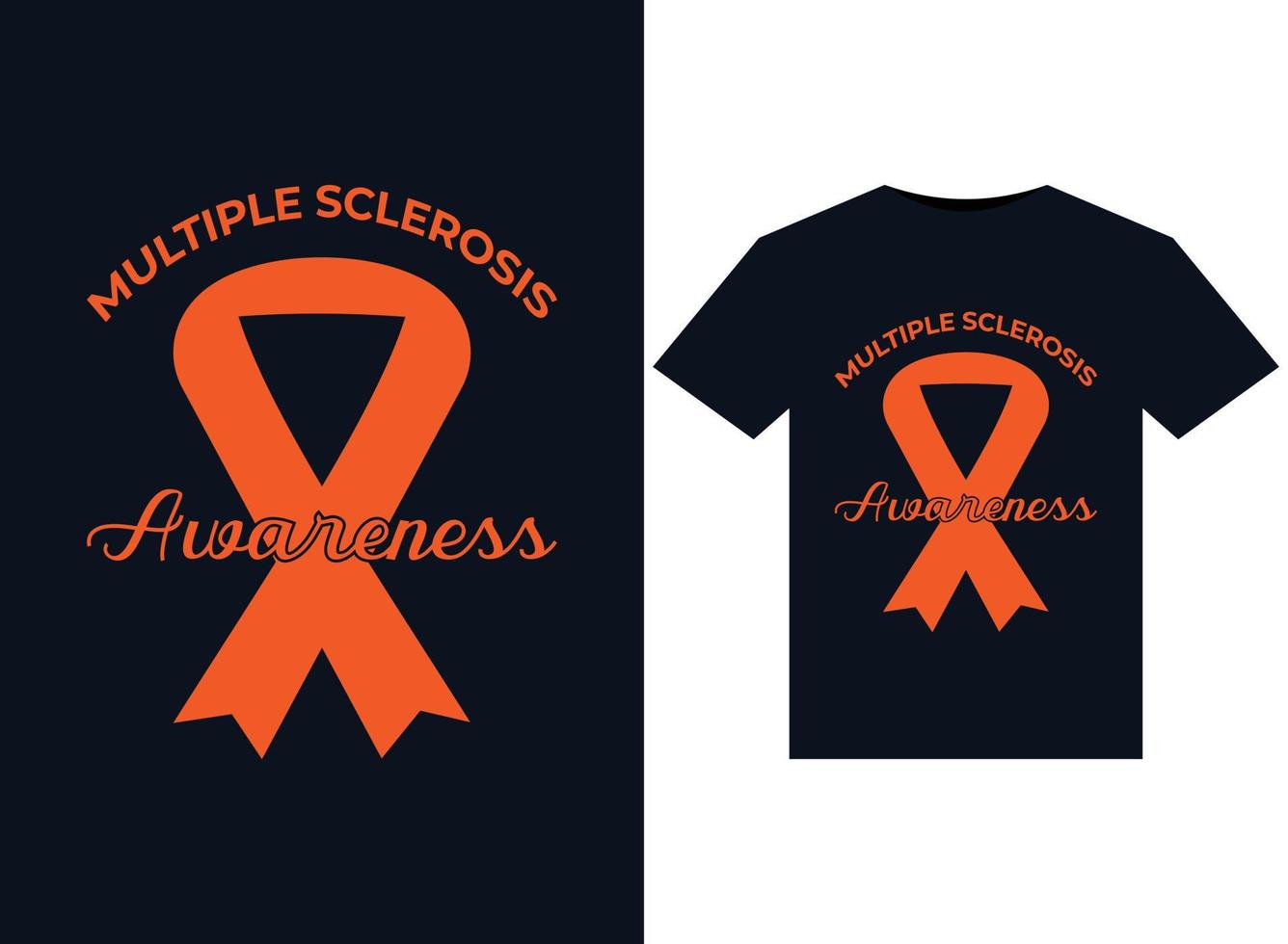 Multiple Sclerosis Awareness illustrations for print-ready T-Shirts design vector