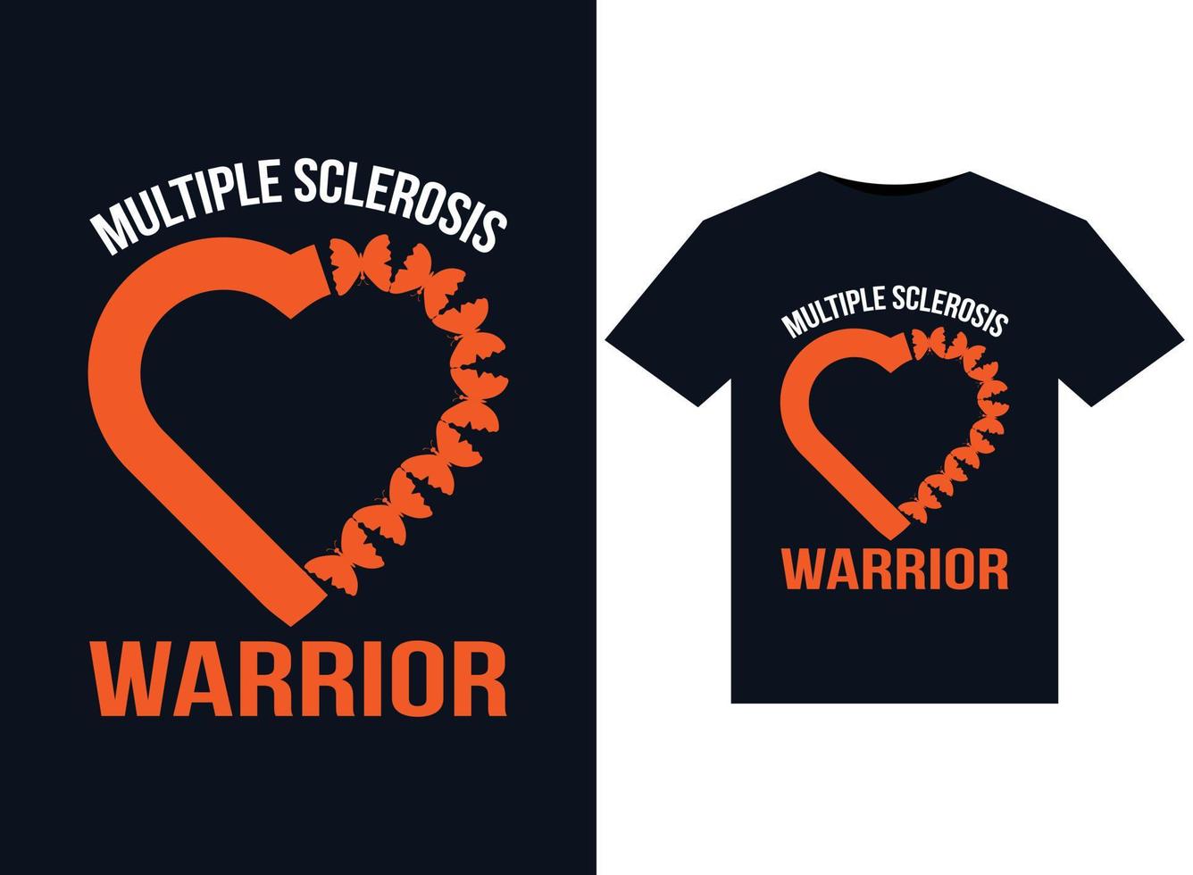 Multiple Sclerosis Warrior illustrations for print-ready T-Shirts design vector