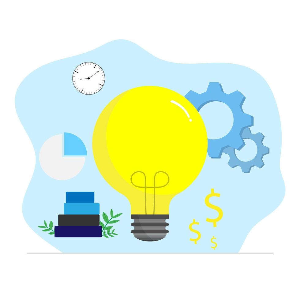 Vector illustration business idea concept,Creative solution lightbulb inspiration