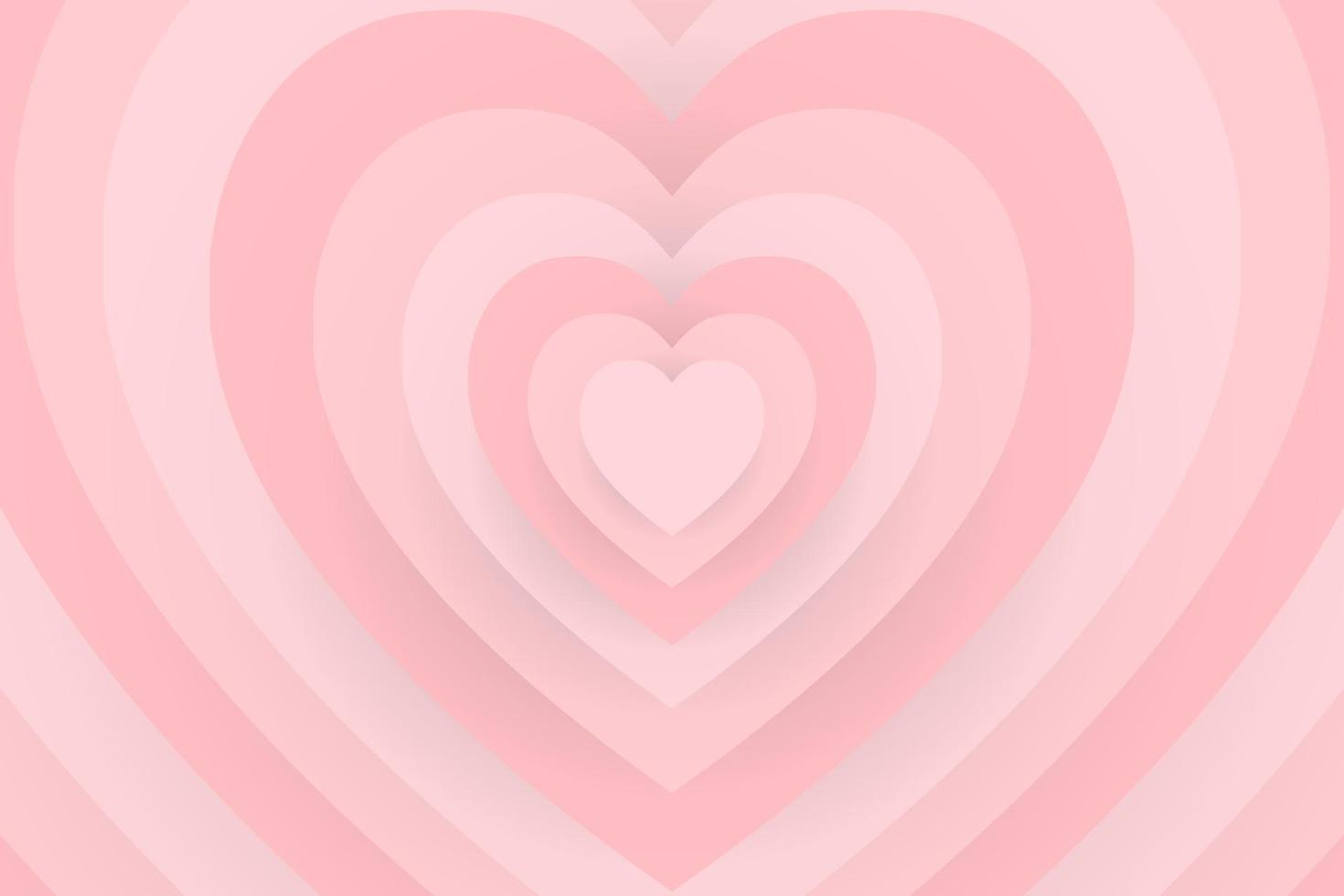 Vector illustration pink heart striped pattern 3d shape shell style,Heart love abstract