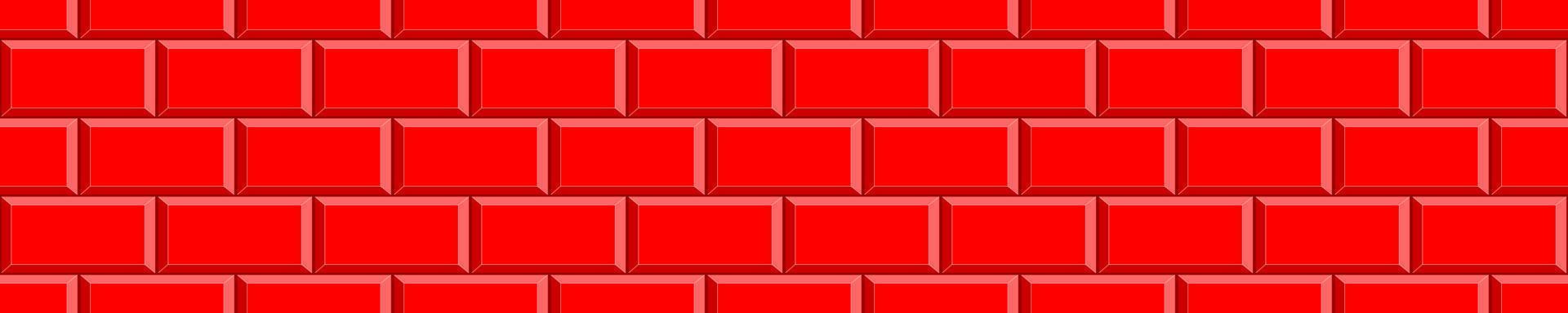 Red brick wall seamless pattern. Kitchen or bathroom metro tile design. Geometric background vector