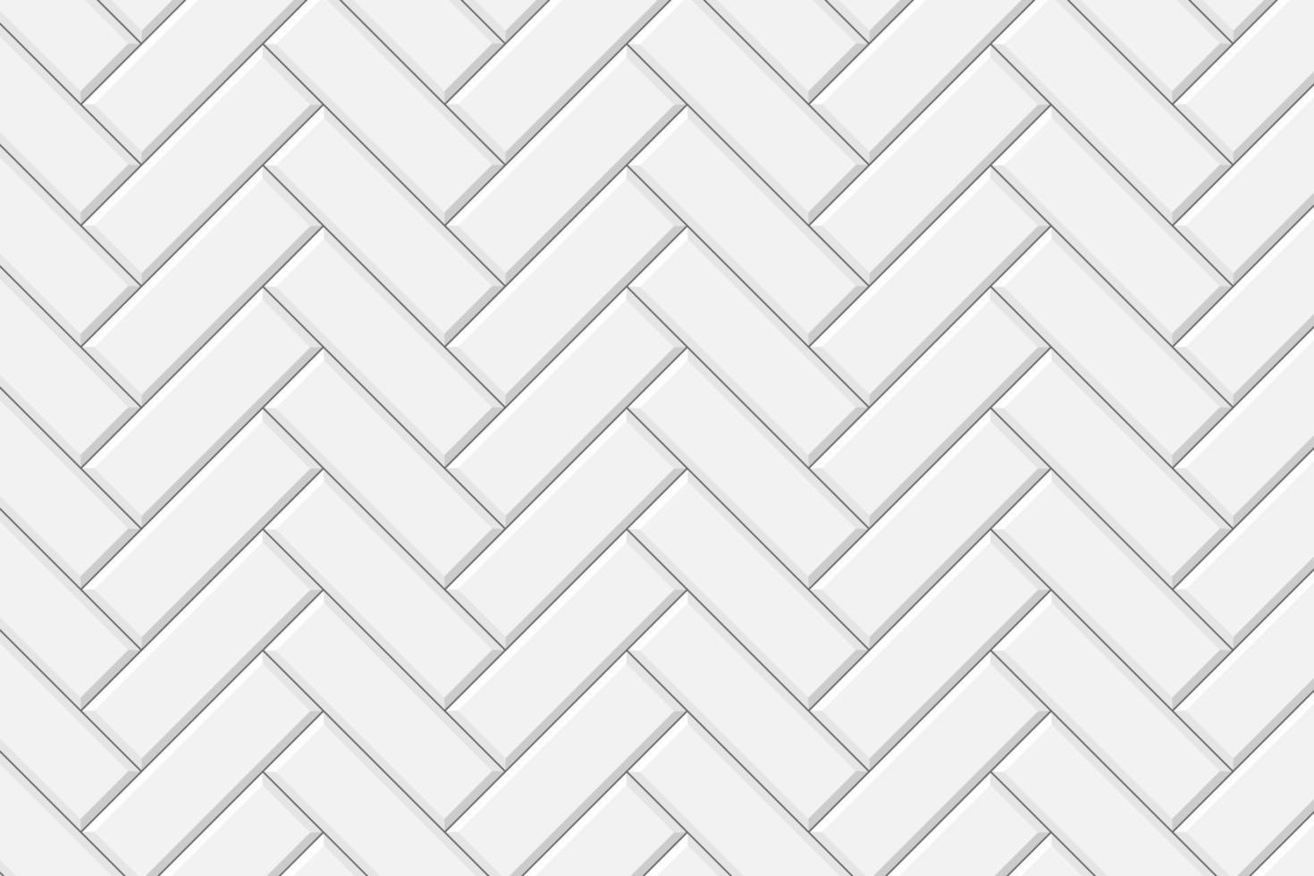 White herringbone metro tile wall texture. Kitchen or bathroom decoration seamless pattern. Stone or ceramic brick background vector