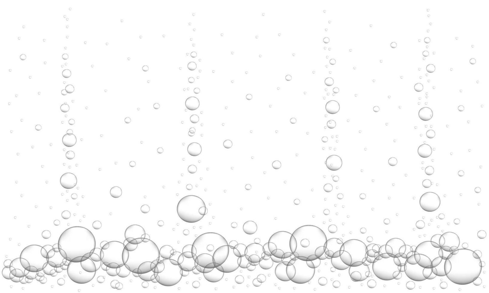 Underwater bubbles background. Fizzy carbonated drink, beer, champagne, seltzer, cola, soda, lemonade texture. Sea or aquarium water stream vector