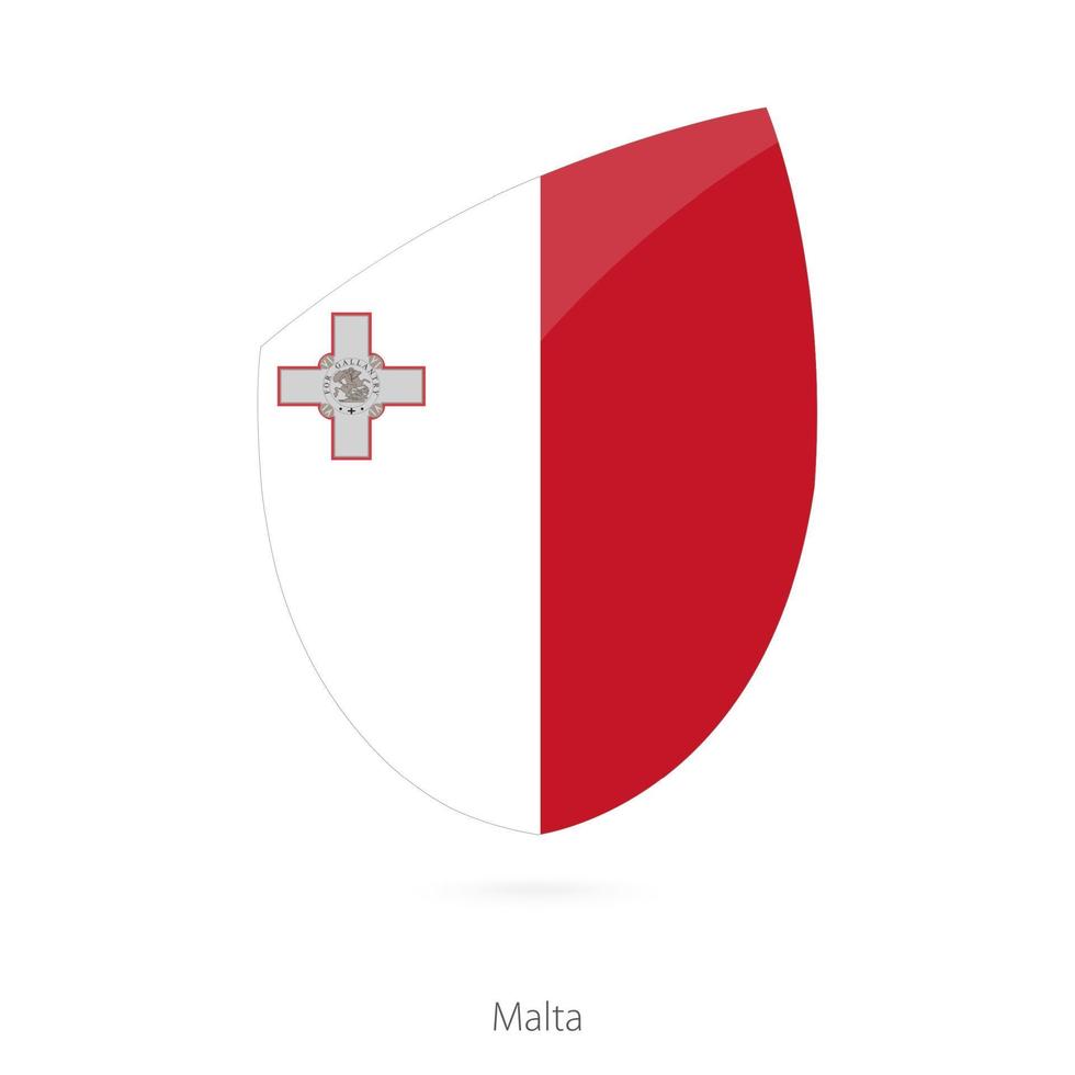 bandera de malta al estilo del ícono del rugby. vector