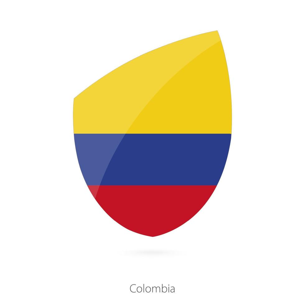Flag of Colombia in the style of Rugby icon. vector