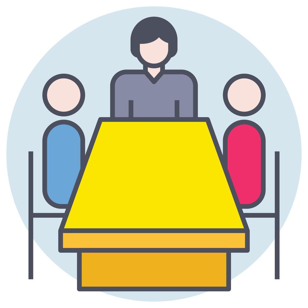 Filled color outline icon for meeting. vector