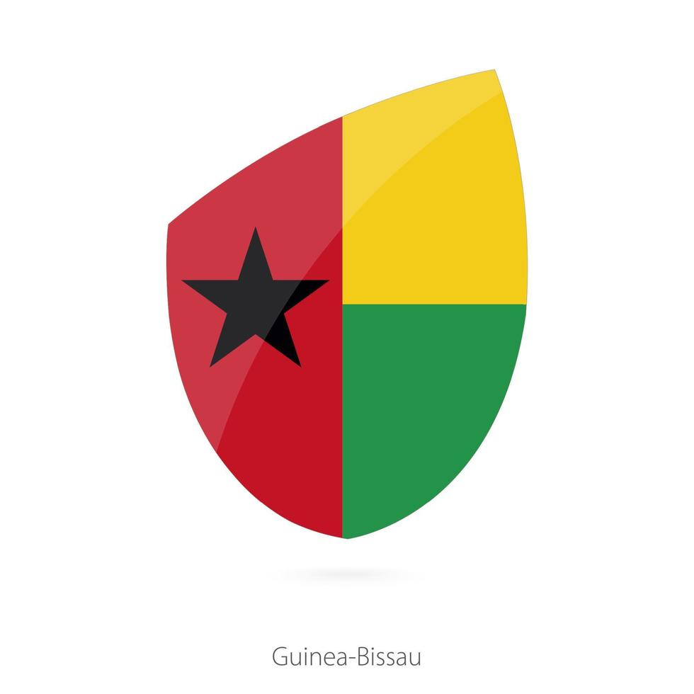 bandera de guinea-bissau al estilo del icono del rugby. vector